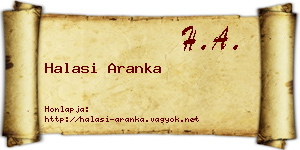 Halasi Aranka névjegykártya